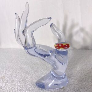 Vintage Art Glass Handmade Red Yellow Band Ring